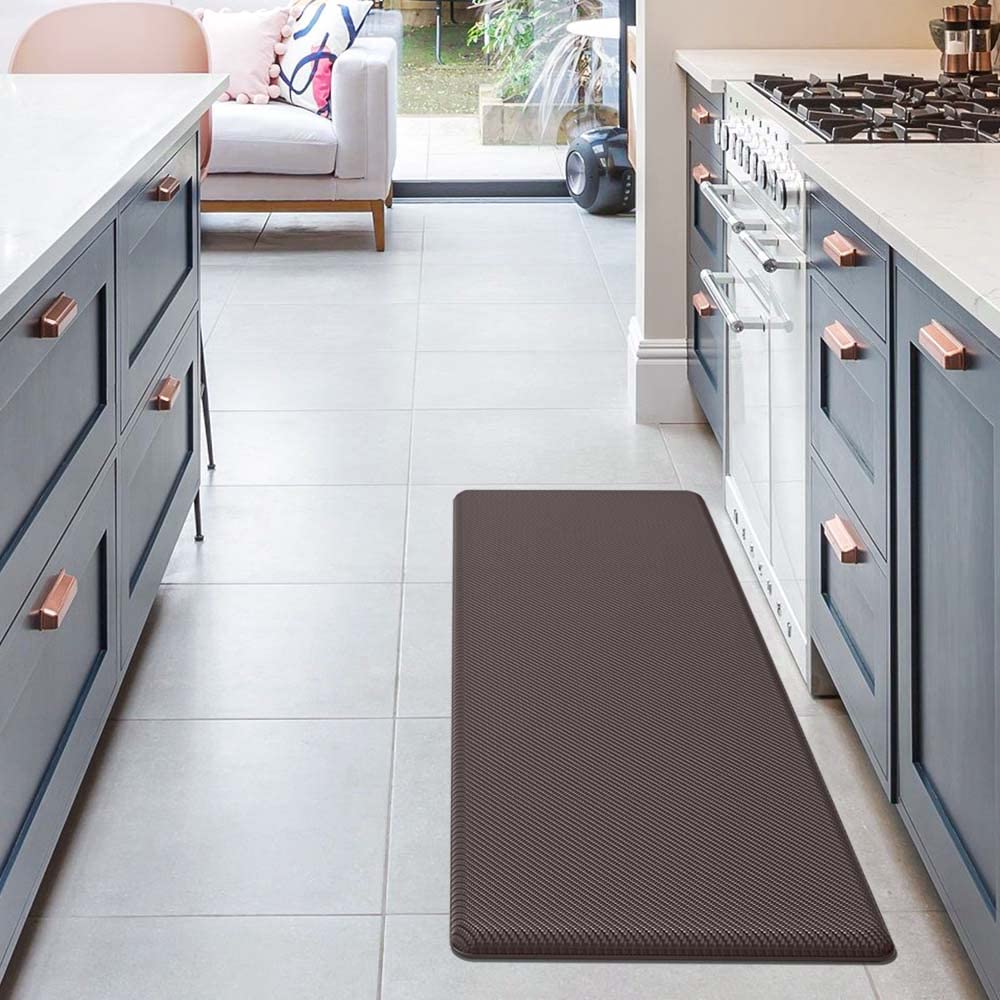 Dexi Anti Fatigue Kitchen Mat, 3/4 Inch Thick, Stain Resistant, Padded Cushioned Memory Foam Floor Comfort Mat For Home, Garage